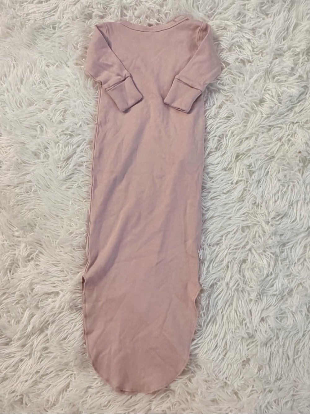 Colored Organics Newborn Organic Cotton Kimono Sleep Gown Mauve - Picture 6 of 11